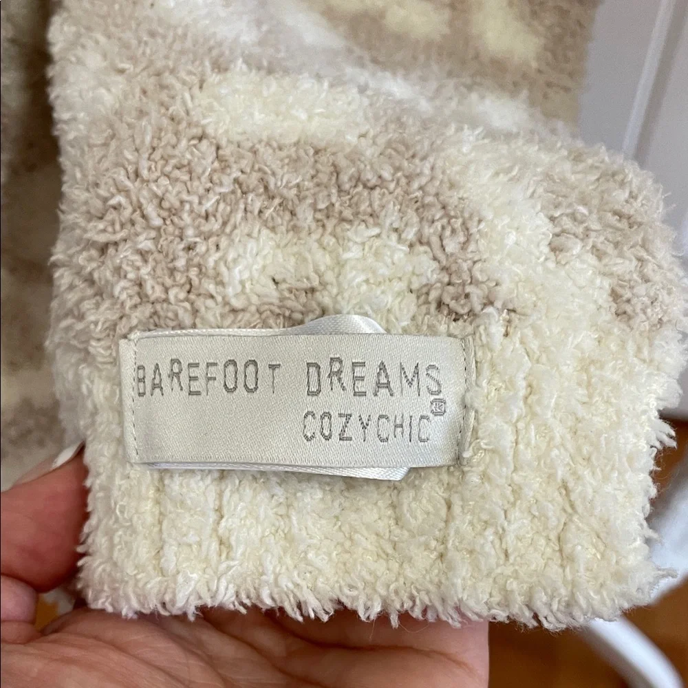 Barefoot Dreams CozyChic Cream and Tan Scarf